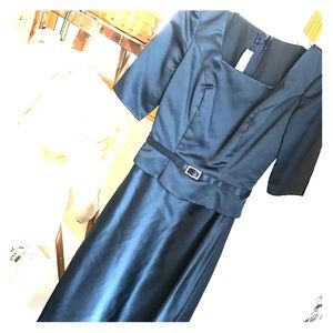 Navy blue formal dress with sleeves